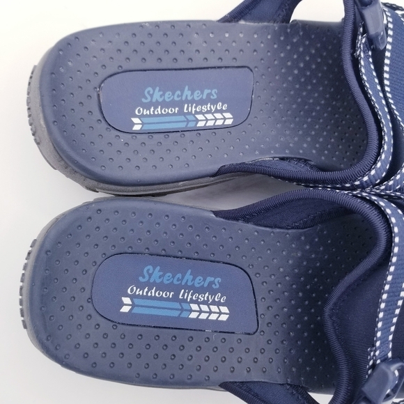 Skechers #56196SA Reggae Slide Thru Sandals Navy Blue, size 8 - Picture 6 of 12